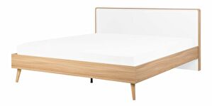 Manželská postel 180 cm SERVI (s roštem) (světlé dřevo)