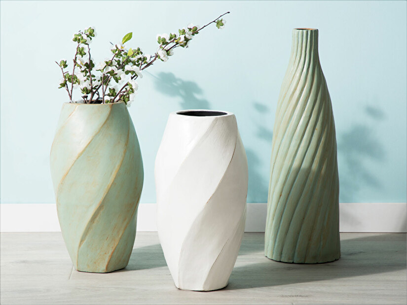 Váza LAVERS 38 cm (keramika) (bílá)