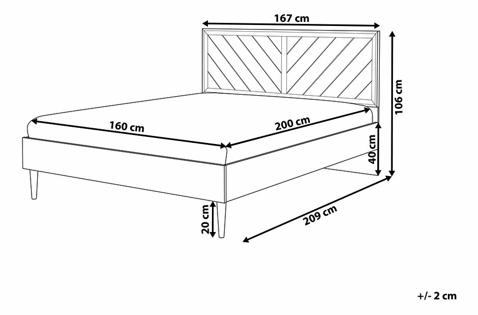 Manželská postel 160 cm MILLET (s roštem) (tmavé dřevo)