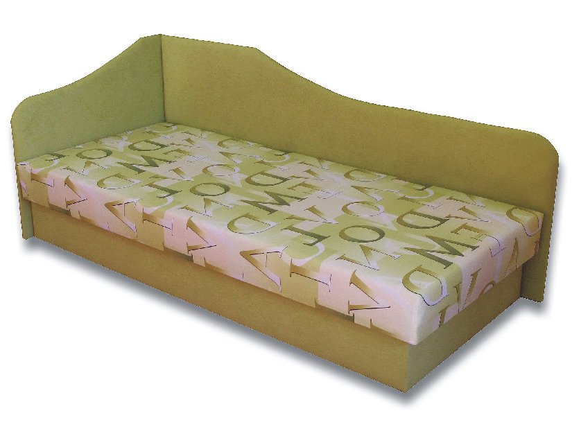 Jednolůžková postel (válenda) 80 cm Lux 87 (Světle zelená 72 + Muro 30) (L)