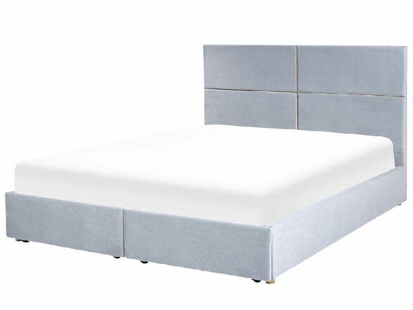 Manželská postel 180 cm Vissarion (šedá) (s roštem a úložným prostorem)