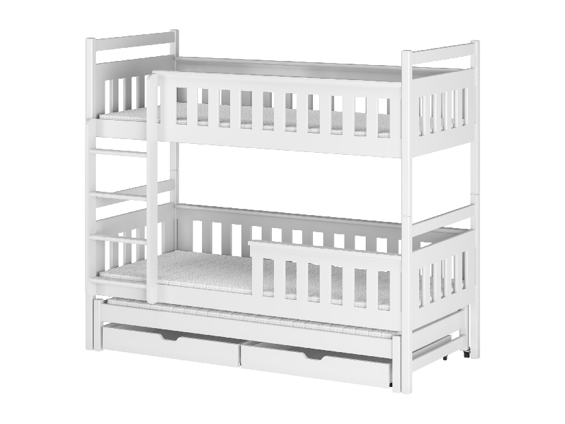 Dětská postel 80 cm KARLA (s roštem a úl. prostorem) (bílá)