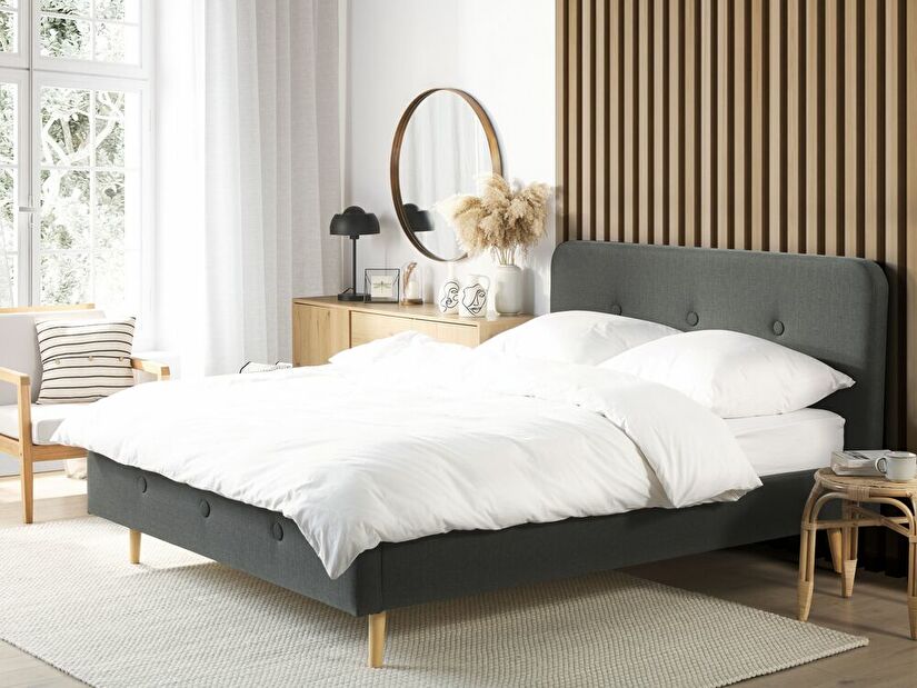 Manželská postel 160 cm ROME (s roštem) (tmavě šedá)