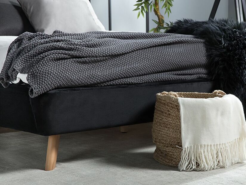 Manželská postel 160 cm VENITO (s roštem) (černá)