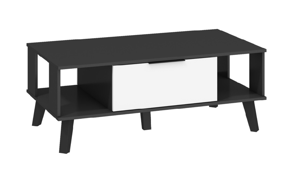 Konferenčný stolek Shela SVN-05 (černá + bílý lesk)