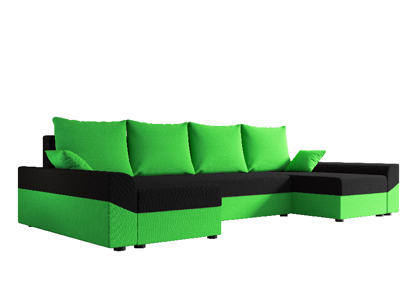 Rohová sedací souprava U Dusk U (zelená + černá)