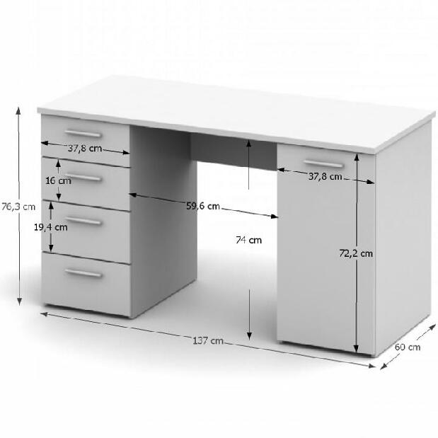PC stolek Telur (bílá) *výprodej