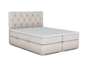 Manželská postel Boxspring 180 cm Ronda (krémová) (s úložným prostorem)