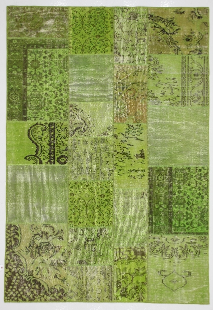 Ručně vázaný koberec Bakero Patchwork Green