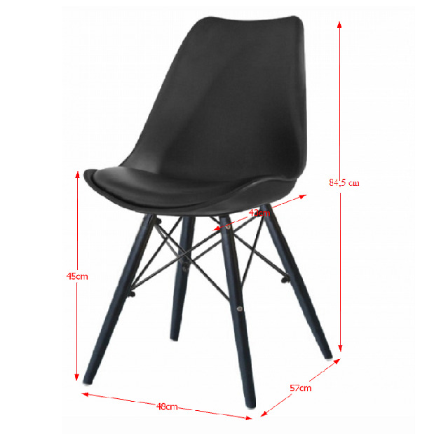 Set 6 ks. jídelních židlí Kemal (černá) *výprodej