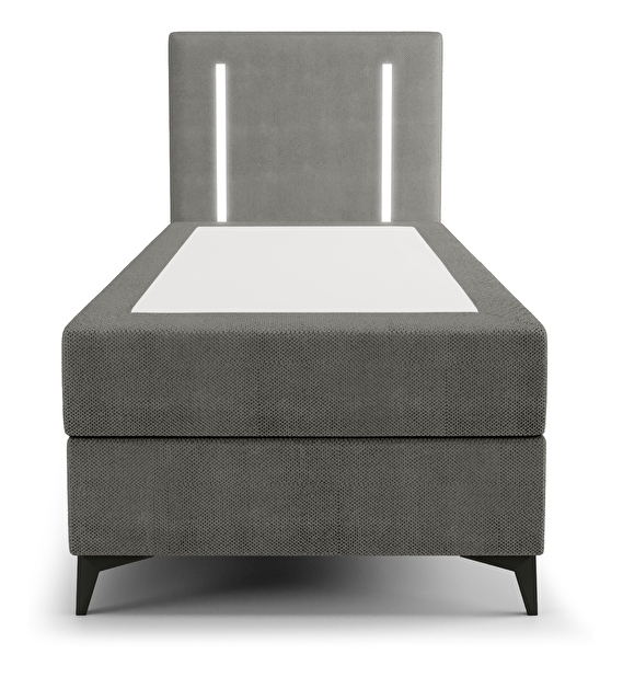 Jednolůžková postel 80 cm Ortega Bonell (tmavě šedá) (s roštem, bez úl. prostoru) (s LED osvětlením)
