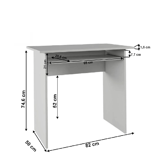 PC stolek Virnelis (bílá) *výprodej