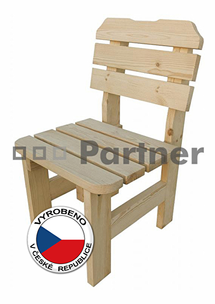 Záhradní židle Borovice masiv 01