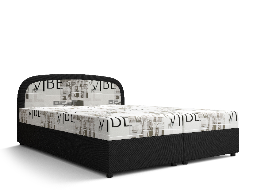 Manželská postel Boxspring 160 cm Brick (tmavě hnědá + vzor vlny) (s matrací a úložným prostorem)
