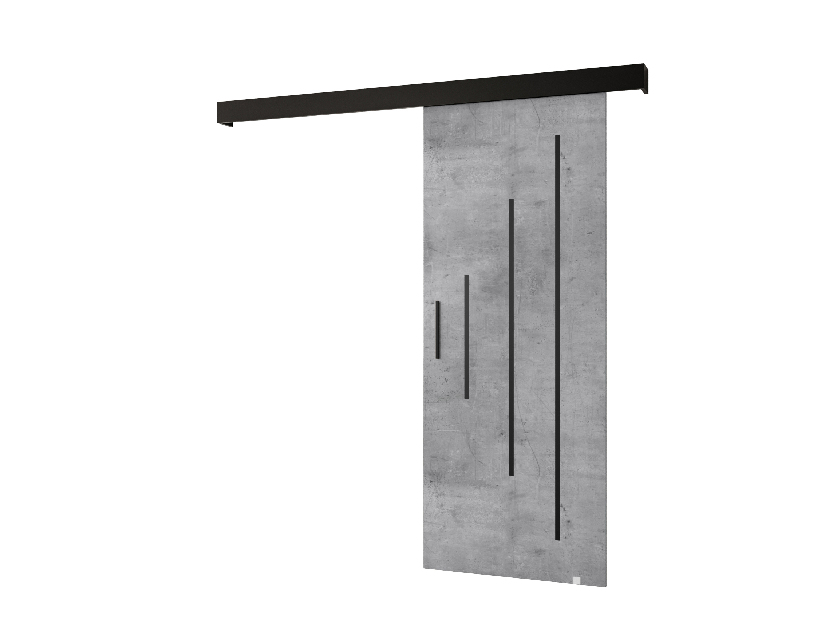 Posuvné dveře 90 cm Sharlene Y (beton + černá matná + černá)