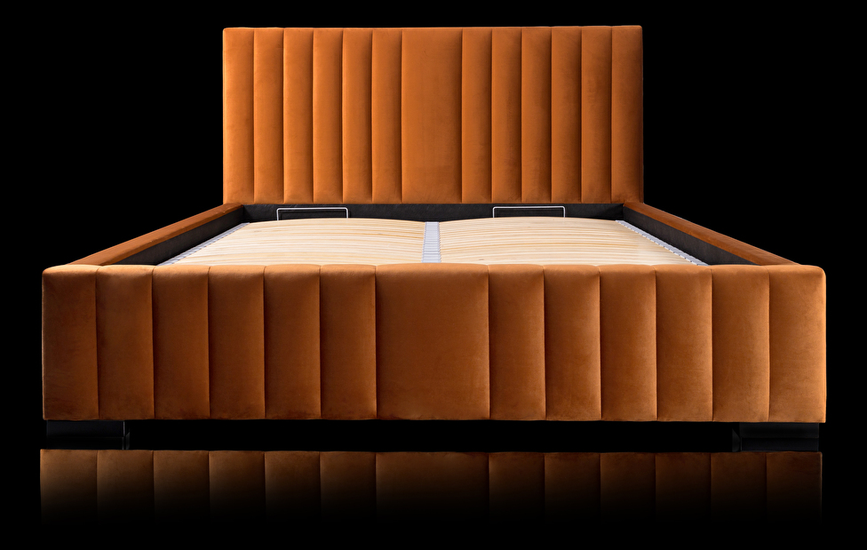 Čalouněná postel 180x200 cm Veggie (měděná)