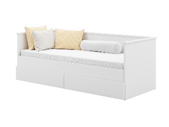 Rozkládací dětská postel 200x80-160 cm Henrieta (s roštem a matrací) (bílá)