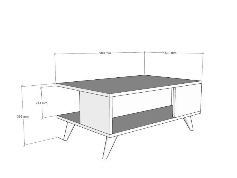Konferenční stolek Yan (ořech + černá)