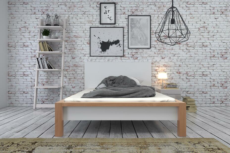 Manželská postel 140 cm Naturlig Lavikker (s roštem)