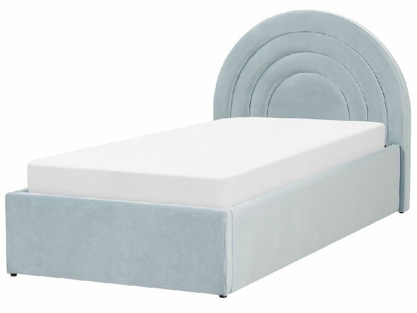 Jednolůžková postel 90 cm Annesile (modrá) (s roštem) (s úl. prostorem)