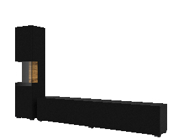 Obývací stěna Avernic Typ 09 (onyx černá + dub wotan)