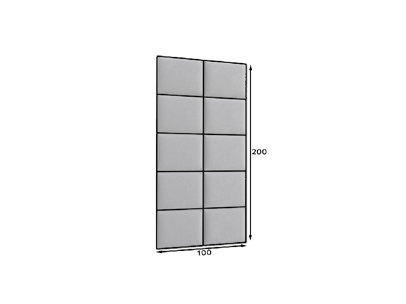 Set 10 čalouněných panelů Quadra 100x200 cm (modrá)