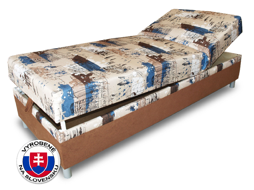 Jednolůžková postel (válenda) 80 cm Benab Rafael Steel (s roštem a matrací)