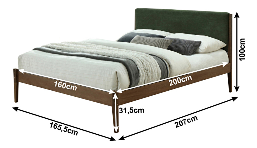 Manželská postel 160 cm Nolana (s roštem)