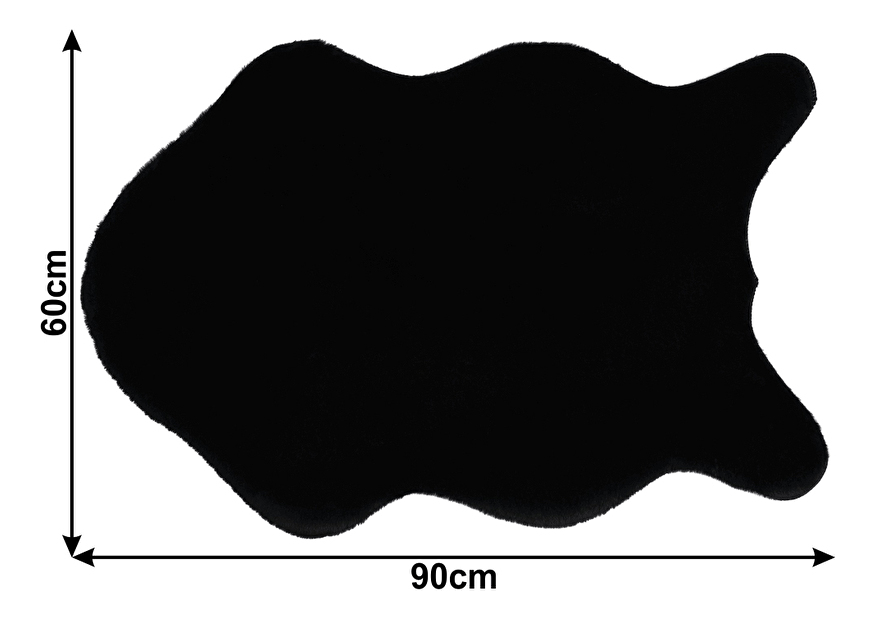 Umělá kožešina 60x90 cm Rarea typ 1 (černá)