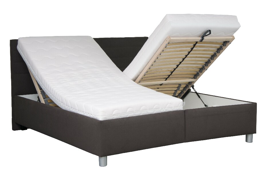 Manželská postel 180 cm Blanář Mirka (tmavošedá) (s roštem a matrací NELLY)