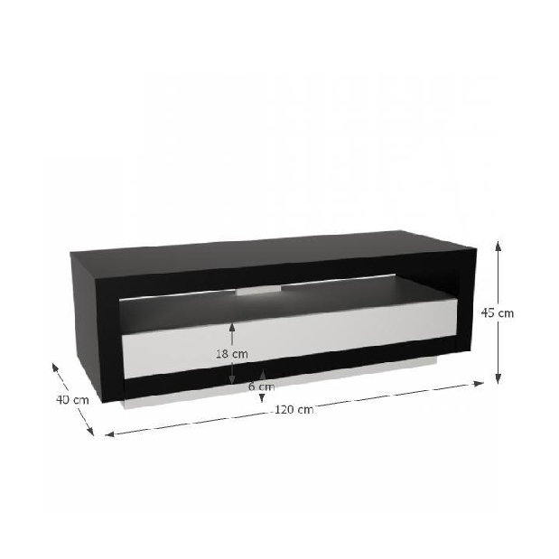 TV stolek/skříňka Ambleside (černá + bílá) *výprodej