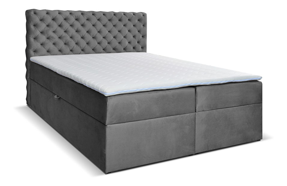 Manželská postel Boxspring 180 cm Orimis (šedá) (s matrací)