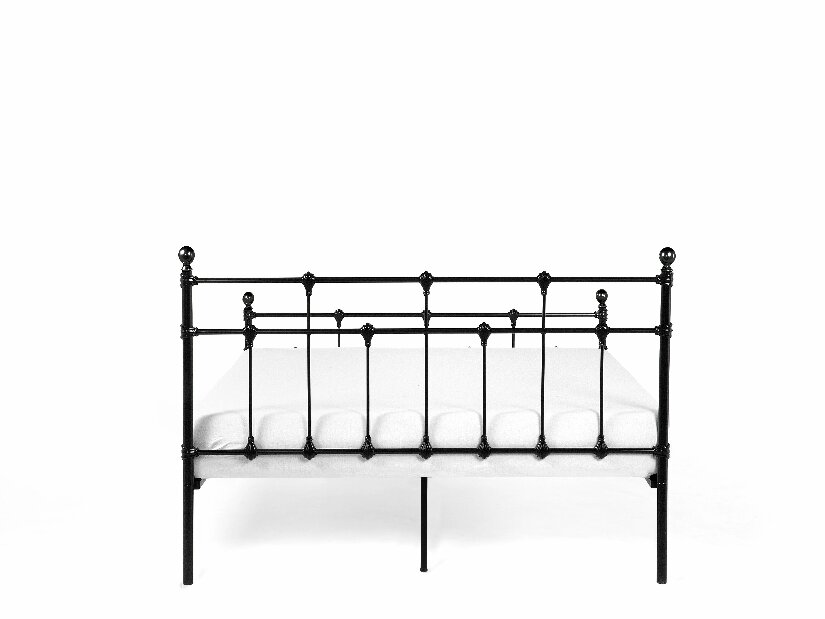 Manželská postel 160 cm LUXO (s roštem) (černá)
