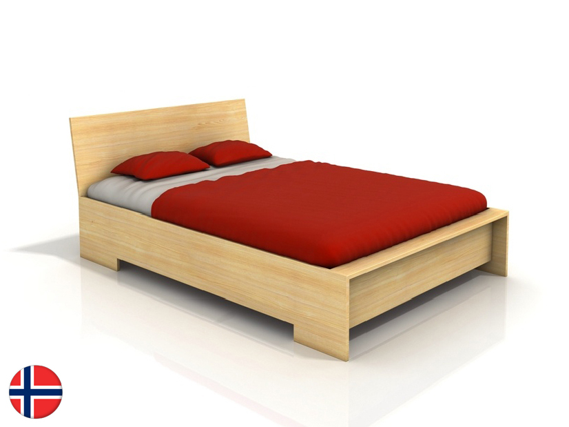 Manželská postel 180 cm Naturlig Lekanger High (borovice) (s roštem)