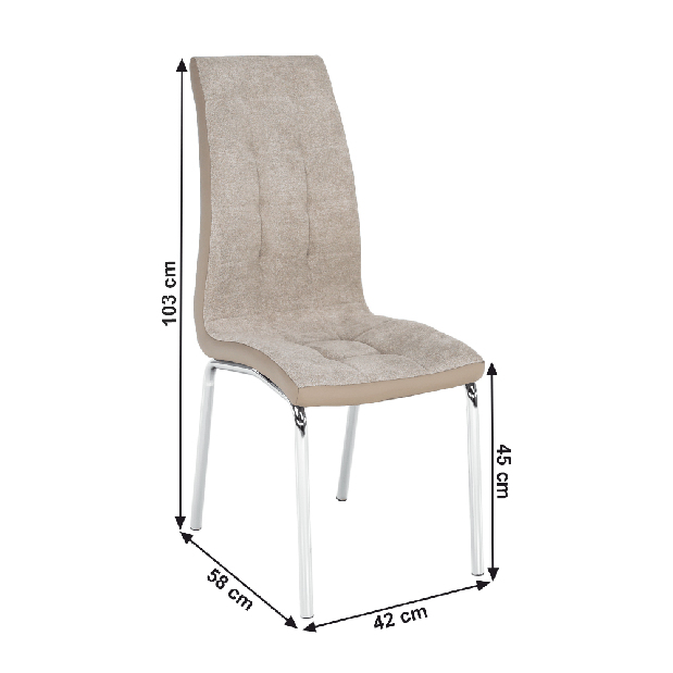 Jídelní židle Gerda new (béžová + chrom)