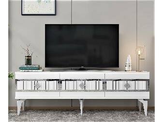  TV stolek/skříňka Kutevi 3 (bílá + stříbrná)