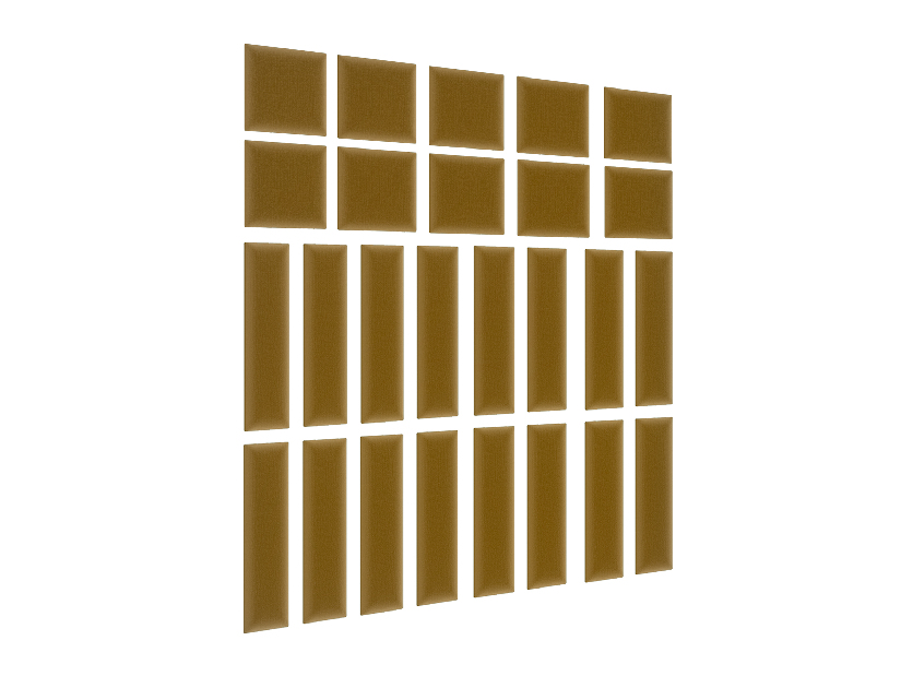 Set 26 čalouněných panelů Quadra 120x195 cm (hořčicová)