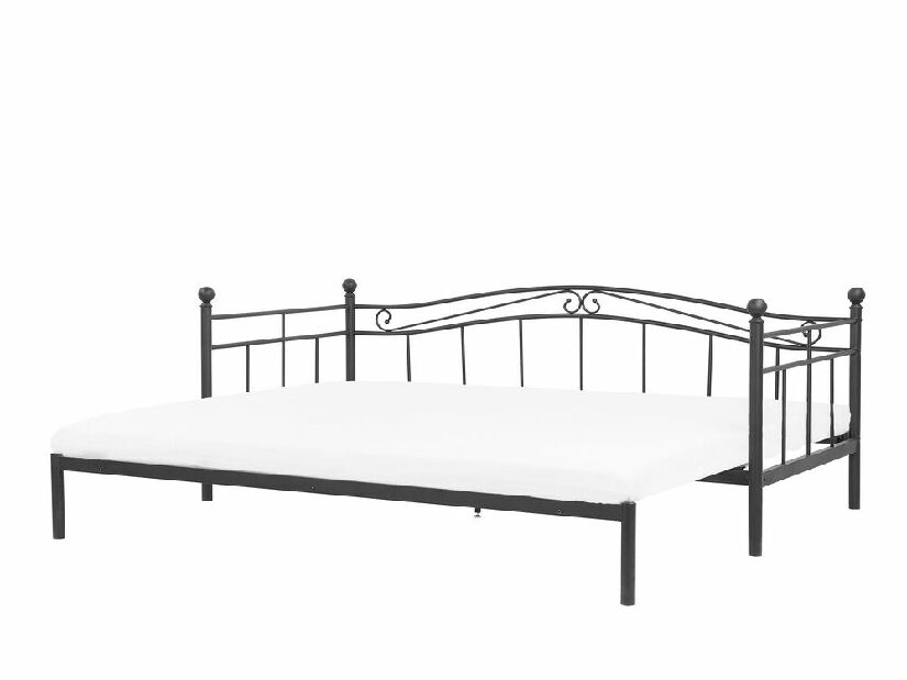 Rozkládací postel 90 cm TULO (s roštem) (černá)