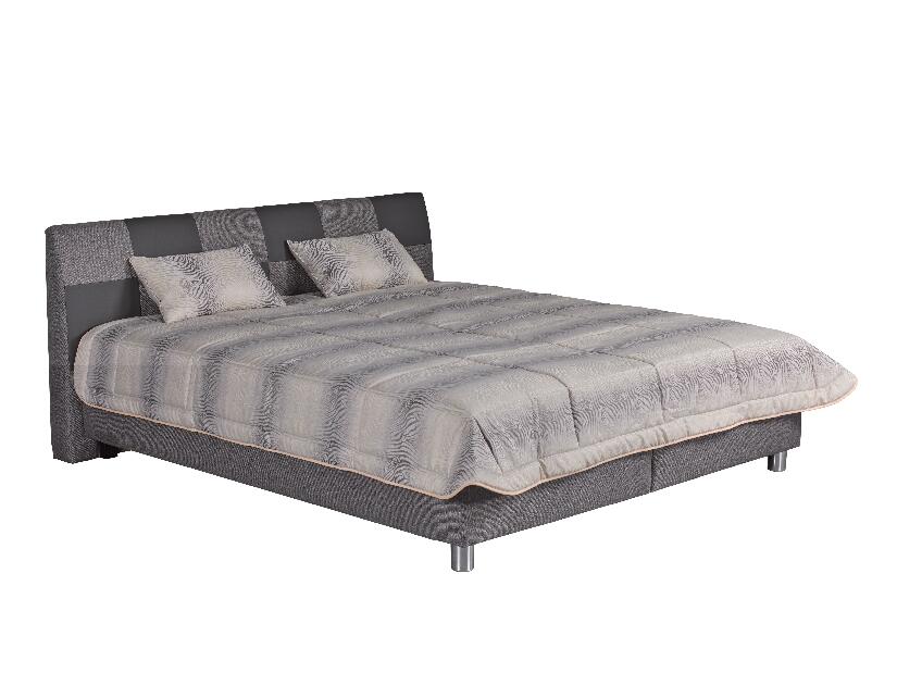 Manželská postel 160 cm Blanár Nice (šedá + vzor Baleri 784-12) (s roštem a matrací Nelly)