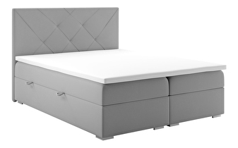 Kontinentální postel 160 cm Darro (šedá) (s úložným prostorem)