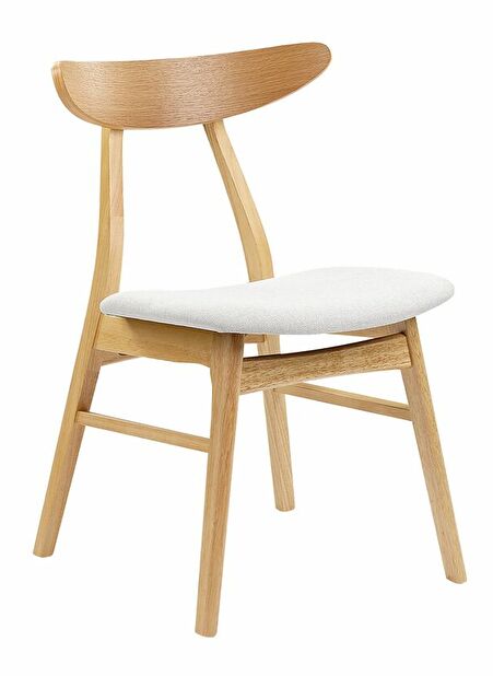 Set 2 ks jídelních židlí Lynza (světlé dřevo + světle šedá)