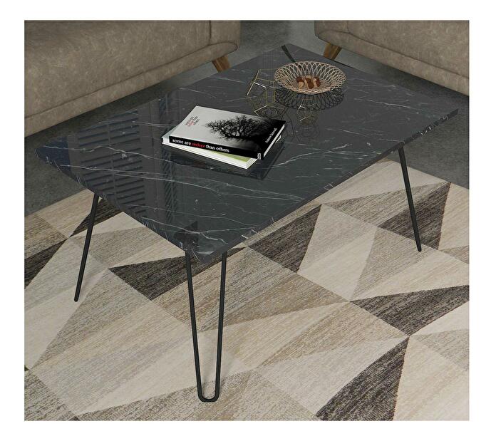 Konferenční stolek Dario (mramor + černá)