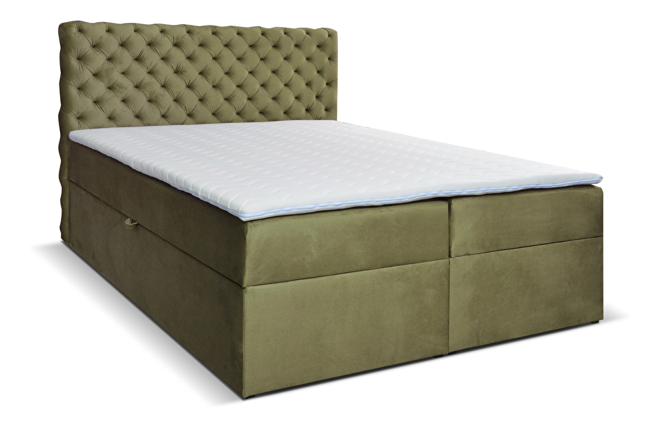 Kontinentální postel 140 cm Orimis (zelená)