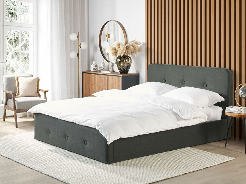 Manželská postel 180 cm ROME (s roštem a úl. prostorem) (šedá)