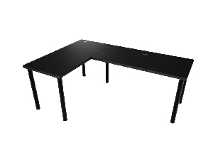 Rohový herní pc stůl Gamer N (černá) (L)