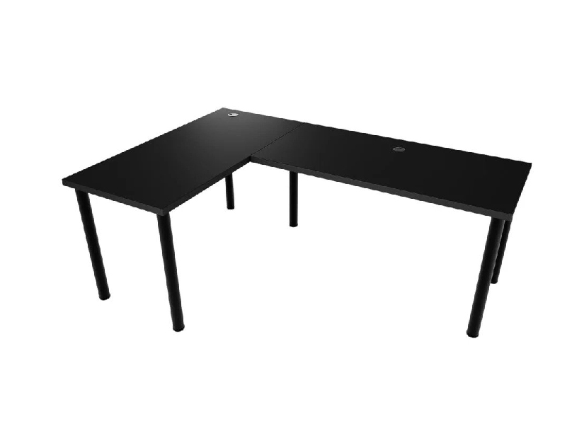 Rohový herní pc stůl Gamer N (černá) (L)