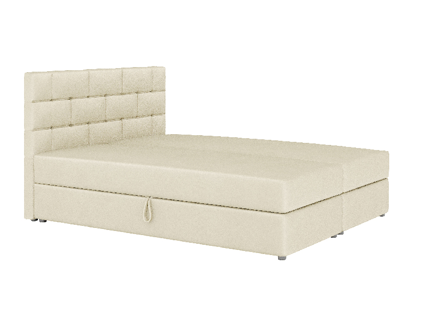 Manželská postel Boxspring 160x200 cm Waller (s roštem a matrací) (béžová)