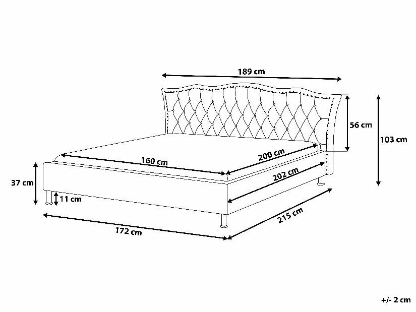 Manželská postel 160 cm MATH (s roštem) (šedá)