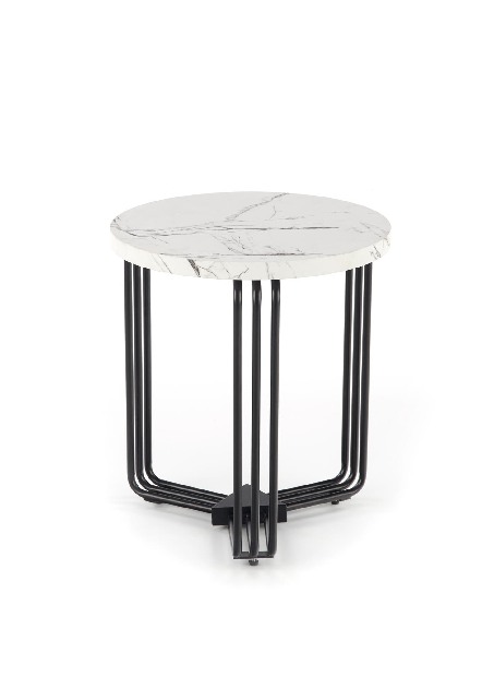 Konferenční stolek Anecca S (bílý mramor + černá) *výprodej