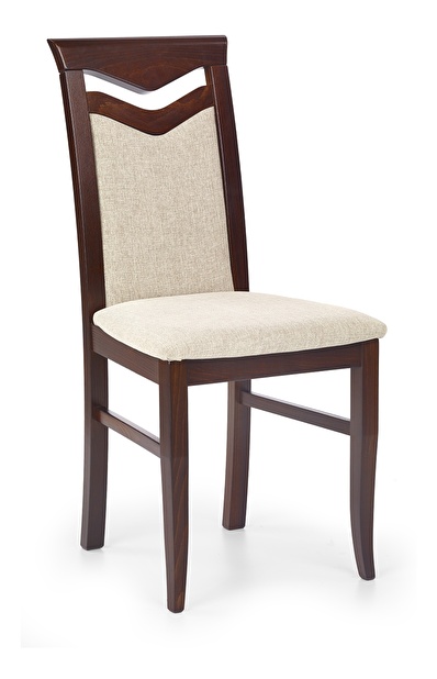 Jídelní židle Sírius (ořech tmavý + béžová) *výprodej